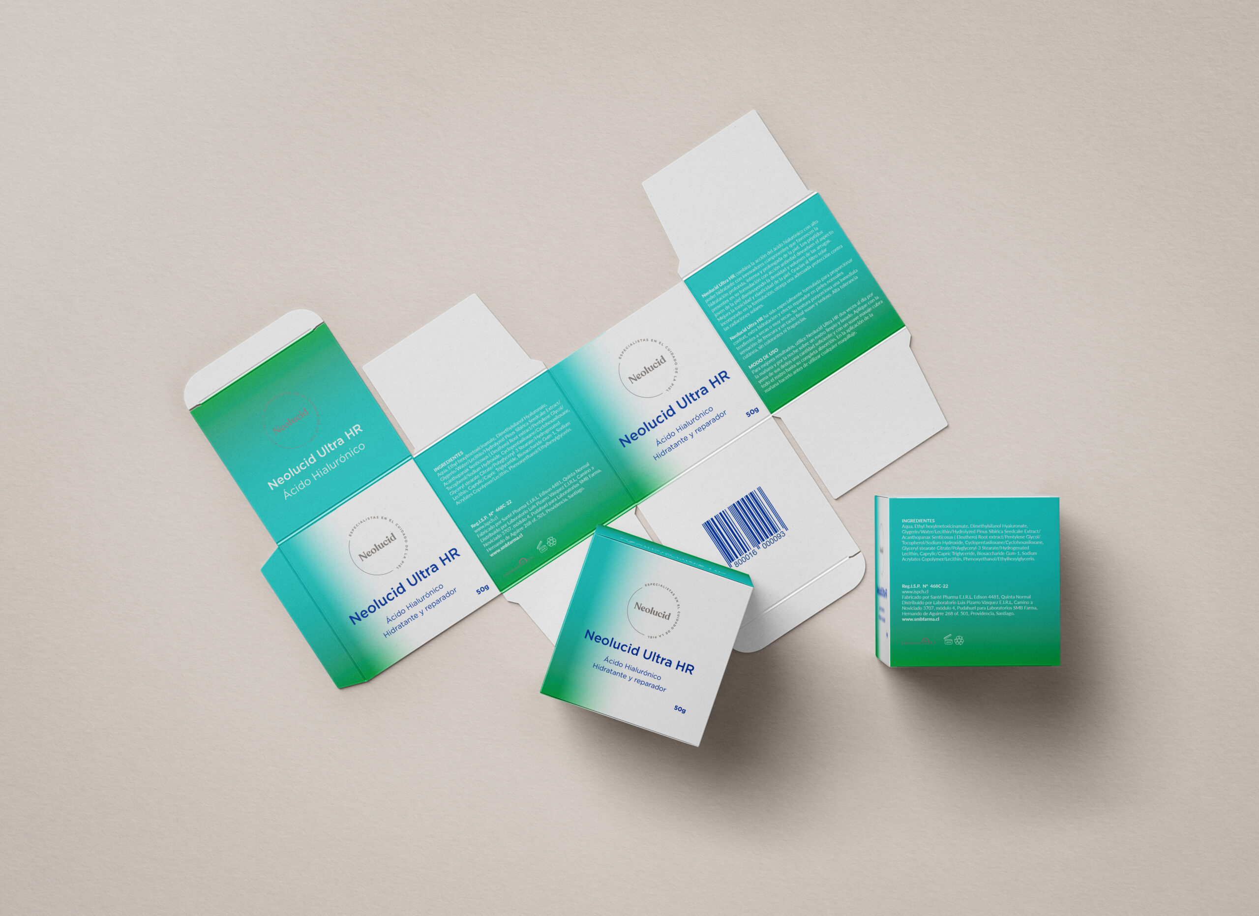 Packaging de crema humectante Neolucid Ultra HR